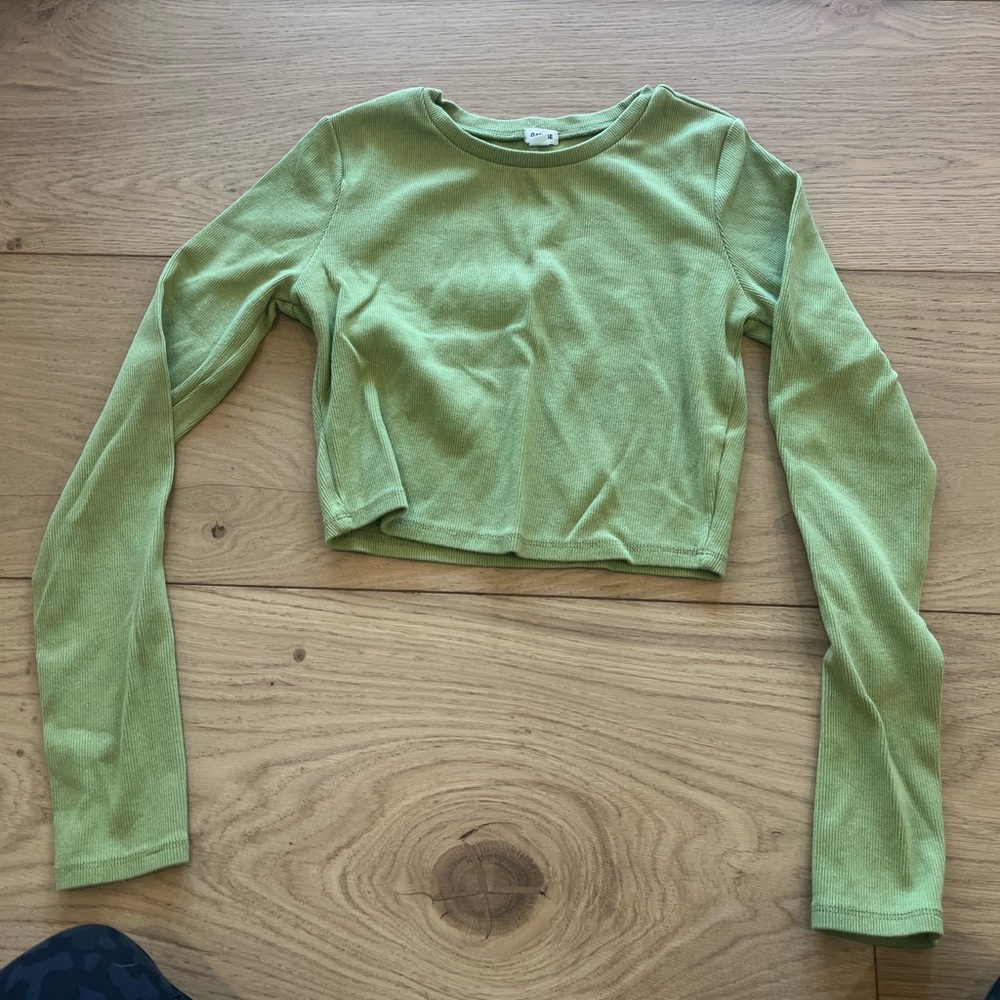 Garage ribbed crop top in LIME colour size M